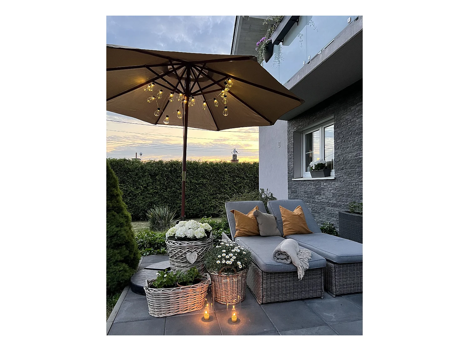 Parasol 270 cm TOSCANA Beige sable