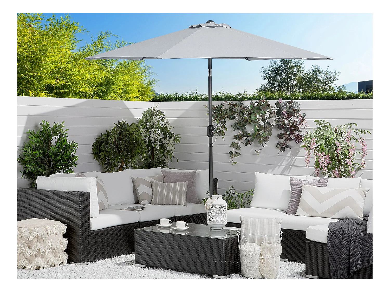 Sombrilla de jardín 270 cm VARESE Gris claro