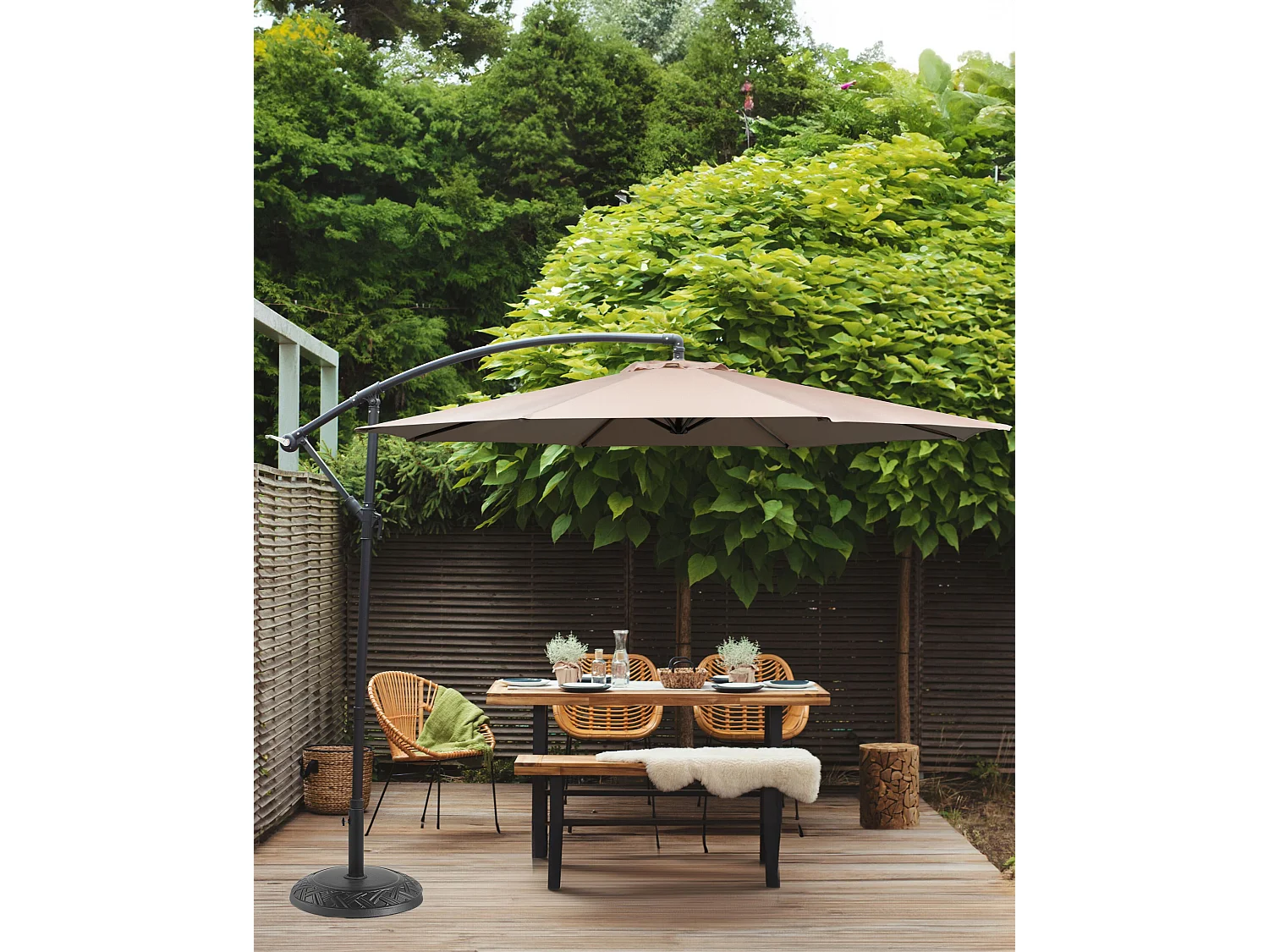 Trendy Sonnenschirm Diam. 300 cm Polyester/Metall sandbeige