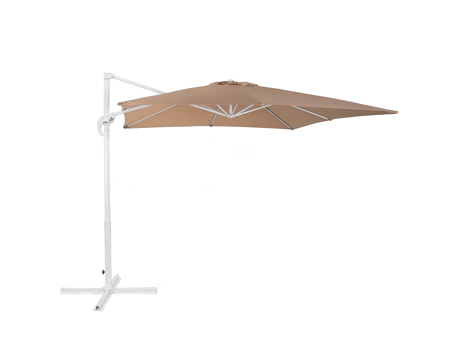 Stilvoller Sonnenschirm Polyester quadratische Form sandbeige Monza