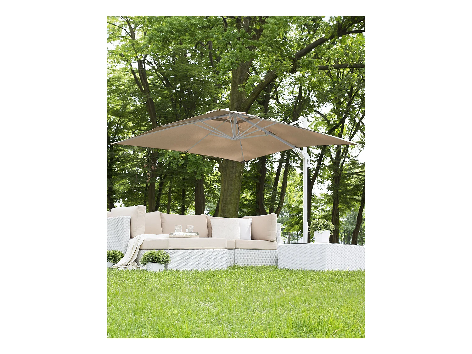 Parasol déporté 250 cm MONZA Beige sable