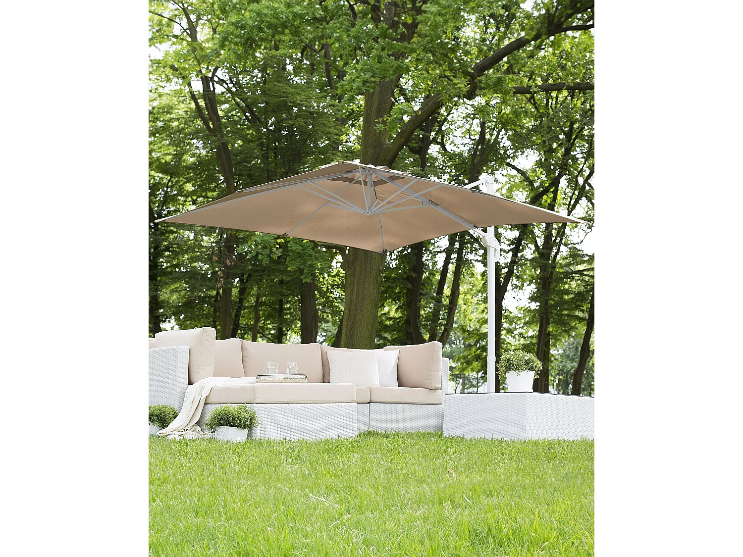 Parasol déporté 250 cm MONZA Beige sable