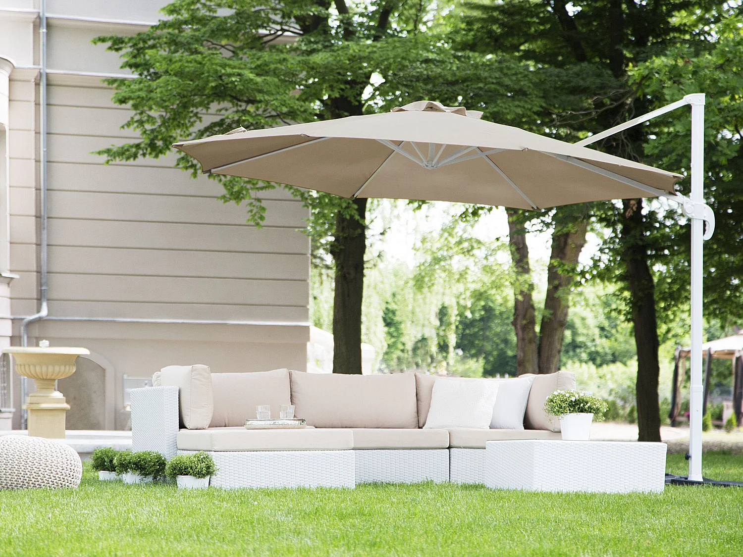 Parasol déporté 300 cm SAVONA Beige sable Beige