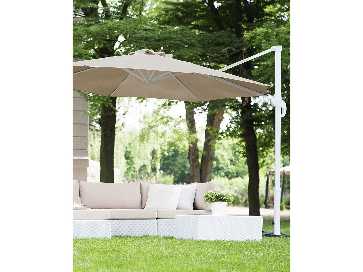 Cantilever Parasol 300 cm SAVONA Sand Beige Beige