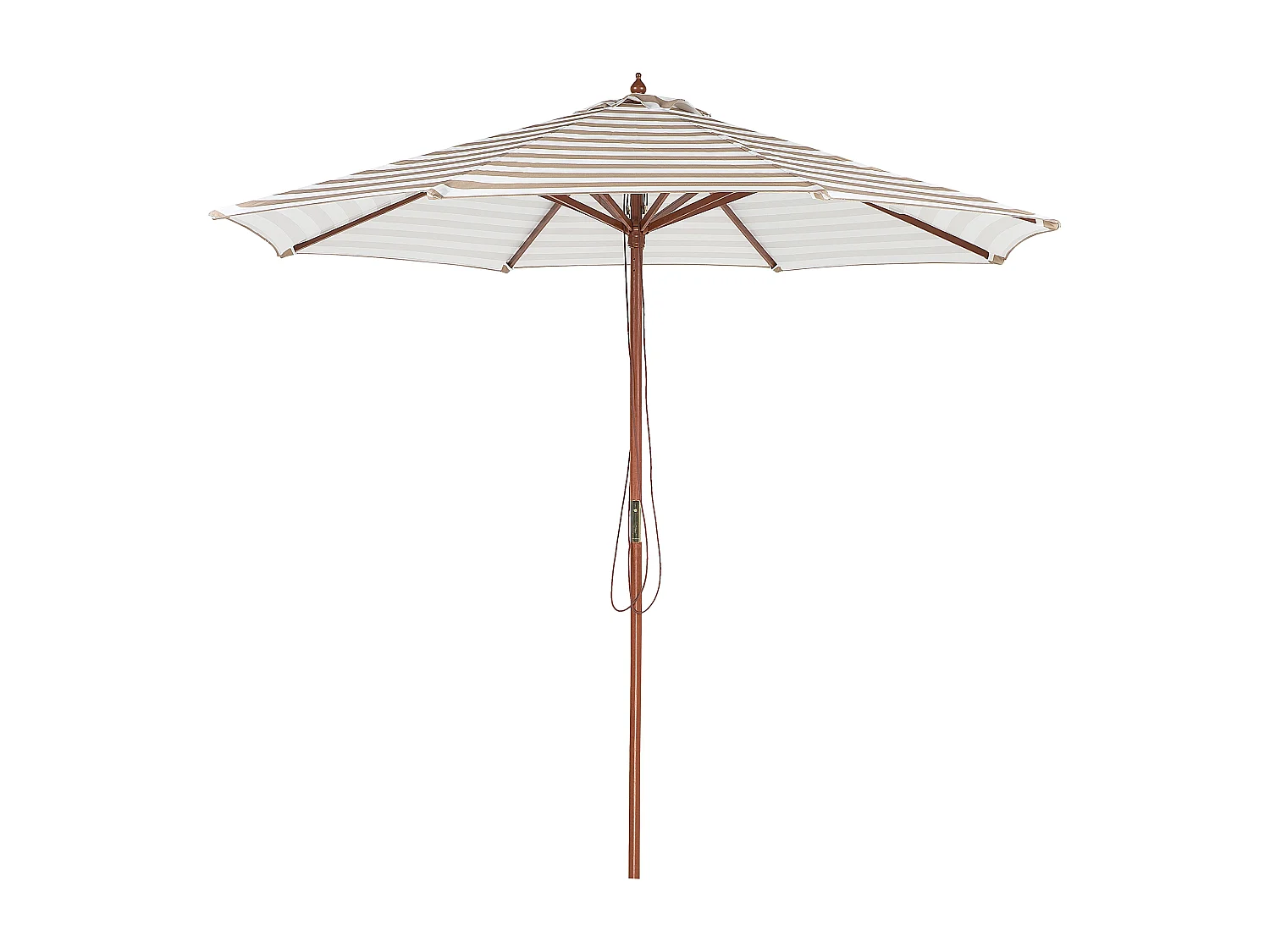 Runder Sonnenschirm mit Zebra-Streifen in Beige/Weiß ⌀ 245 cm Modern Ferentillo