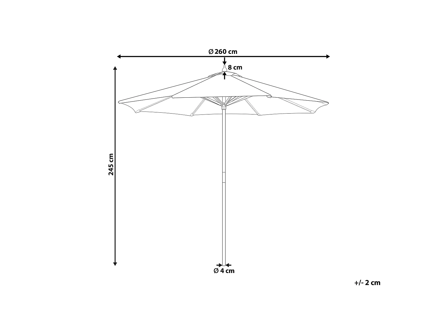 Market Parasol 260 cm FERENTILLO Beige/ White