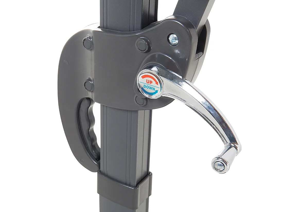 Trendy Sonnenschirm diam. 300cm helles Beige Kreuzfuß in Schwarz Polyester Savona