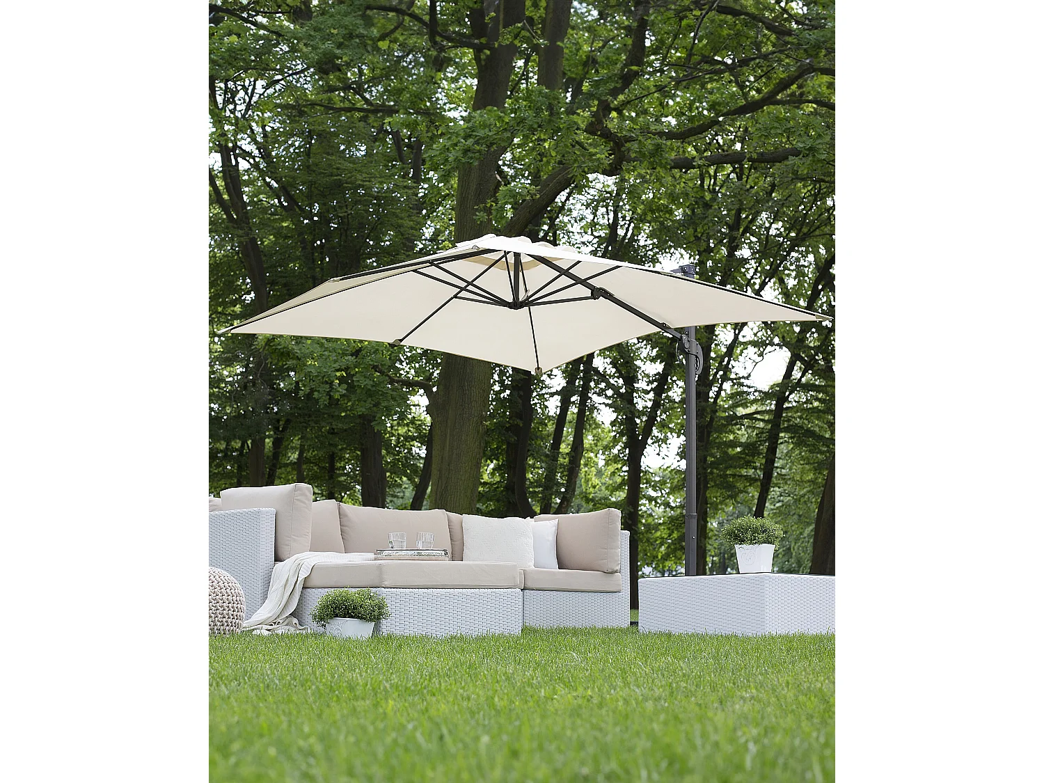 Parasol déporté 250 cm MONZA Beige clair