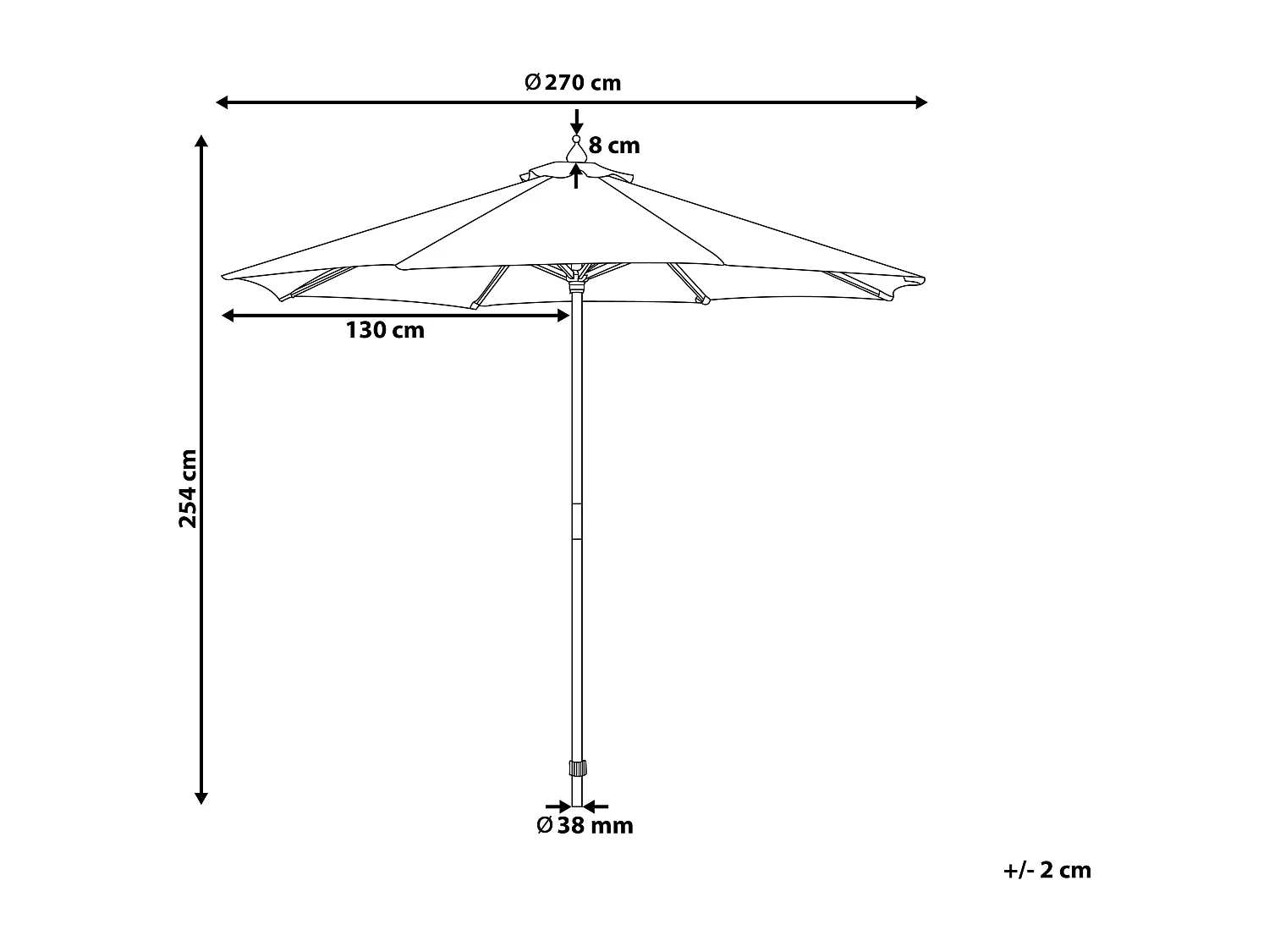 Sombrilla de jardín 270 cm TOSCANA Verde oscuro