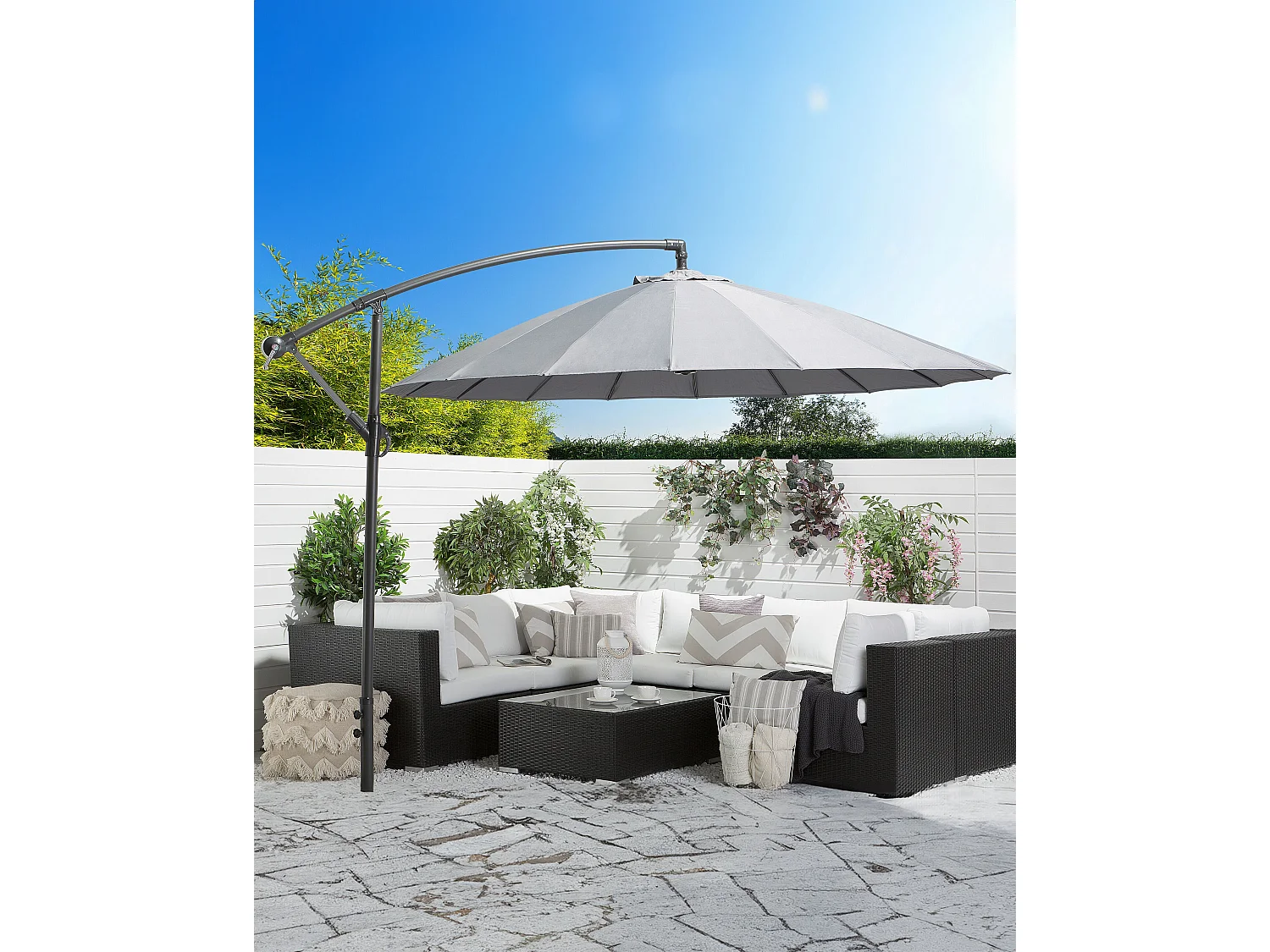 Parasol déporté 268 cm CALABRIA II Gris foncé