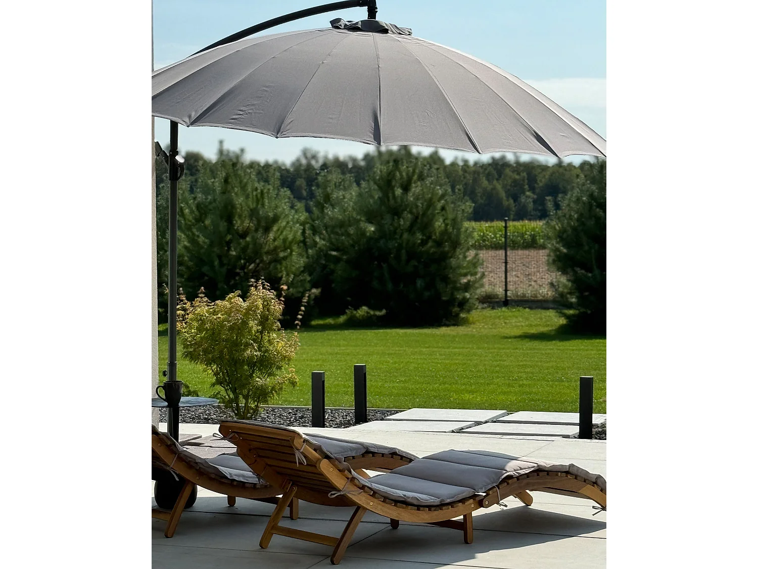 Parasol déporté 268 cm CALABRIA II Gris foncé