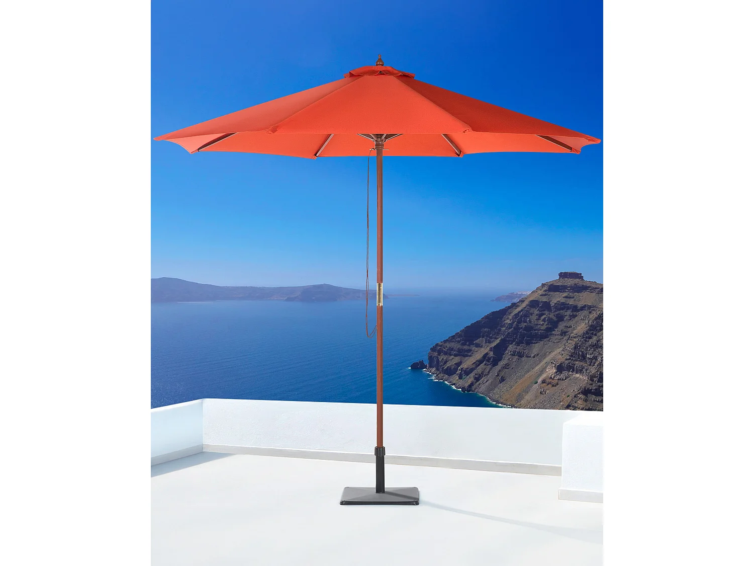 Sonnenschirm Rot Polyester/Birkenholz ⌀ 270 cm Toscana II