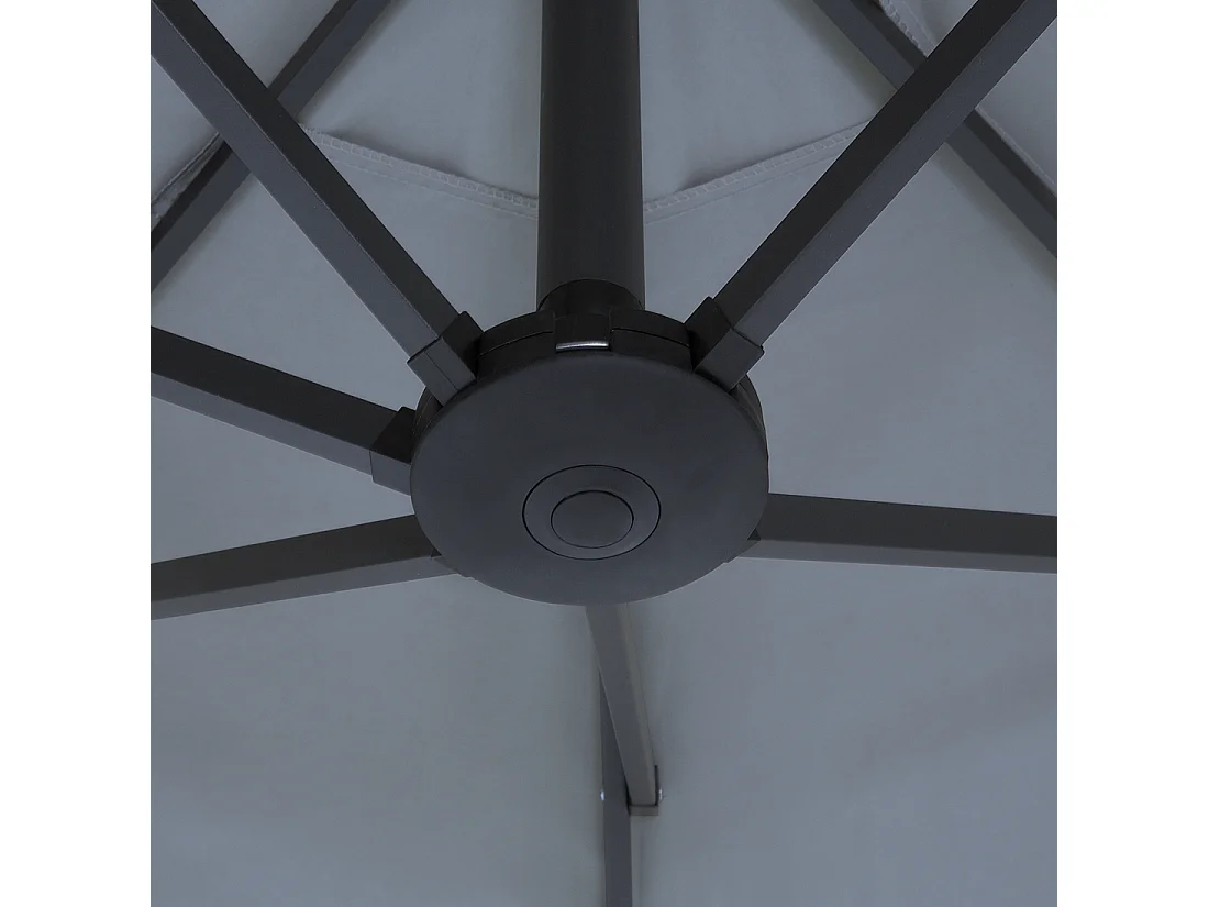 Schöner Doppelsonnenschirm Dunkelgrau aus Polyester/Aluminium Oval 270x460x247cm