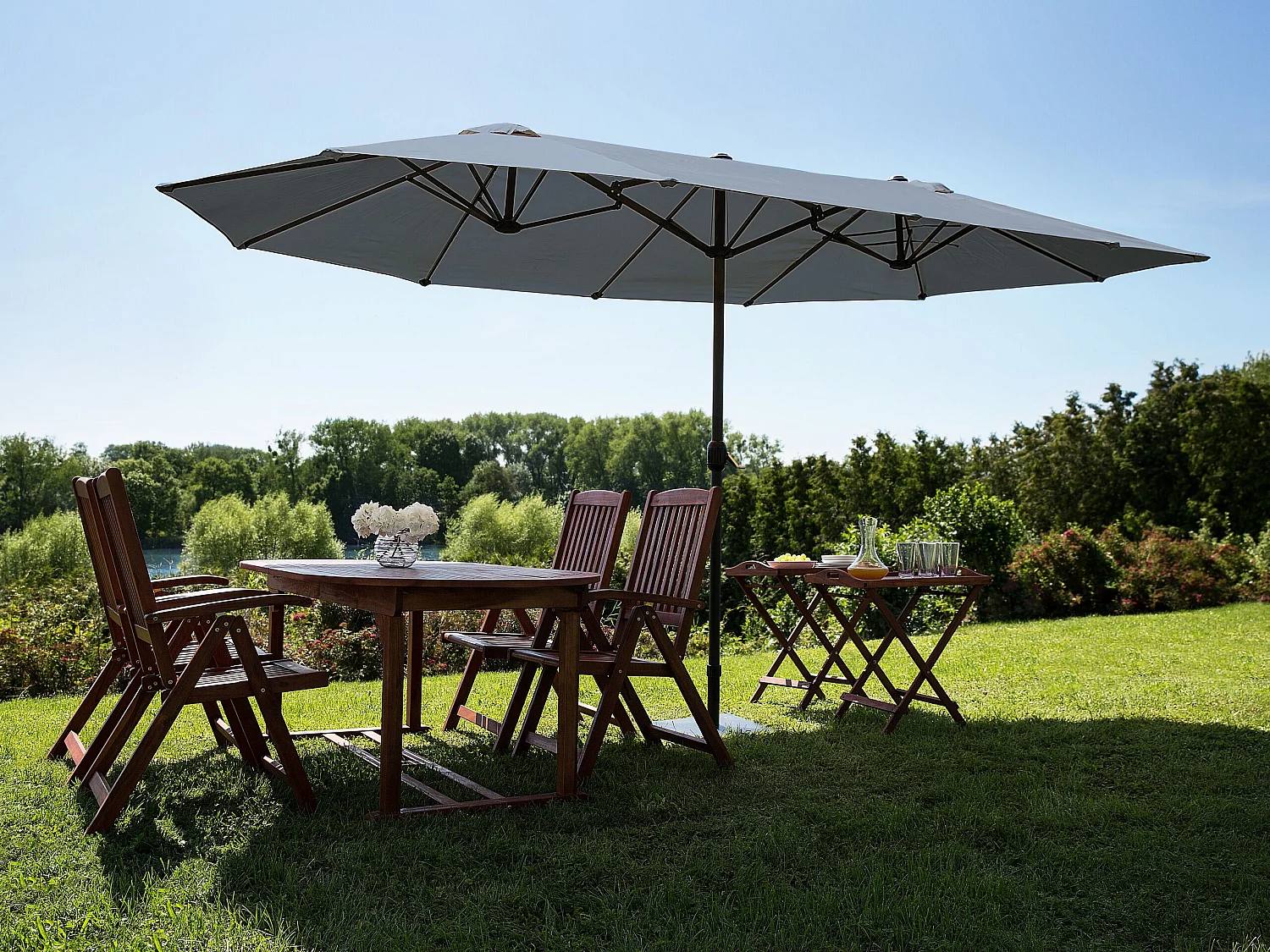 Parasol de jardin 460 cm SIBILLA Gris
