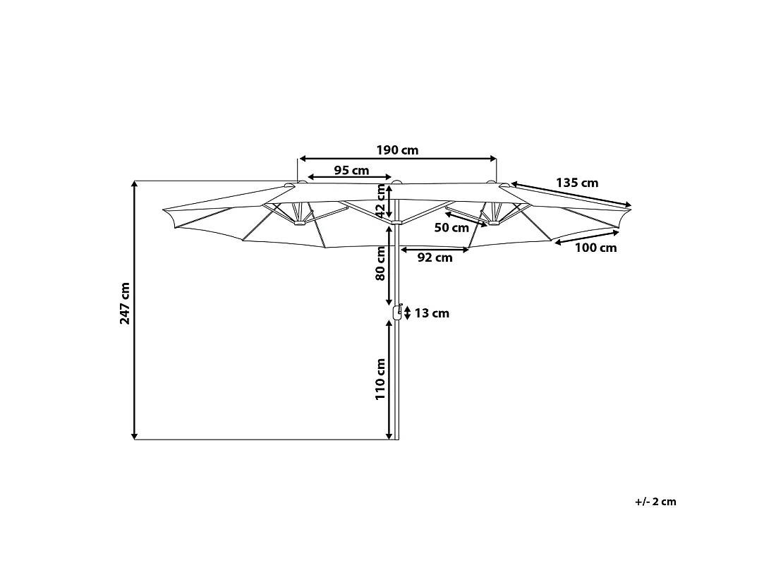 Parasol de jardin 460 cm SIBILLA Gris