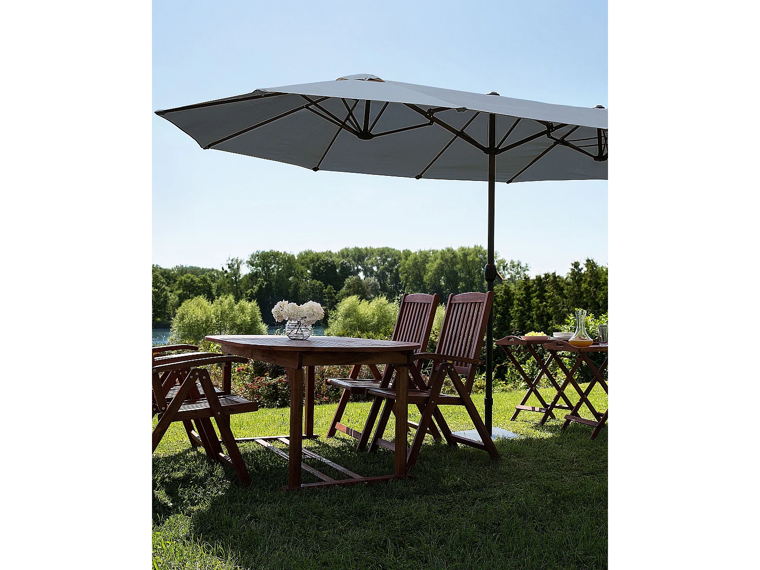 Patio Parasol 460 cm SIBILLA Grey