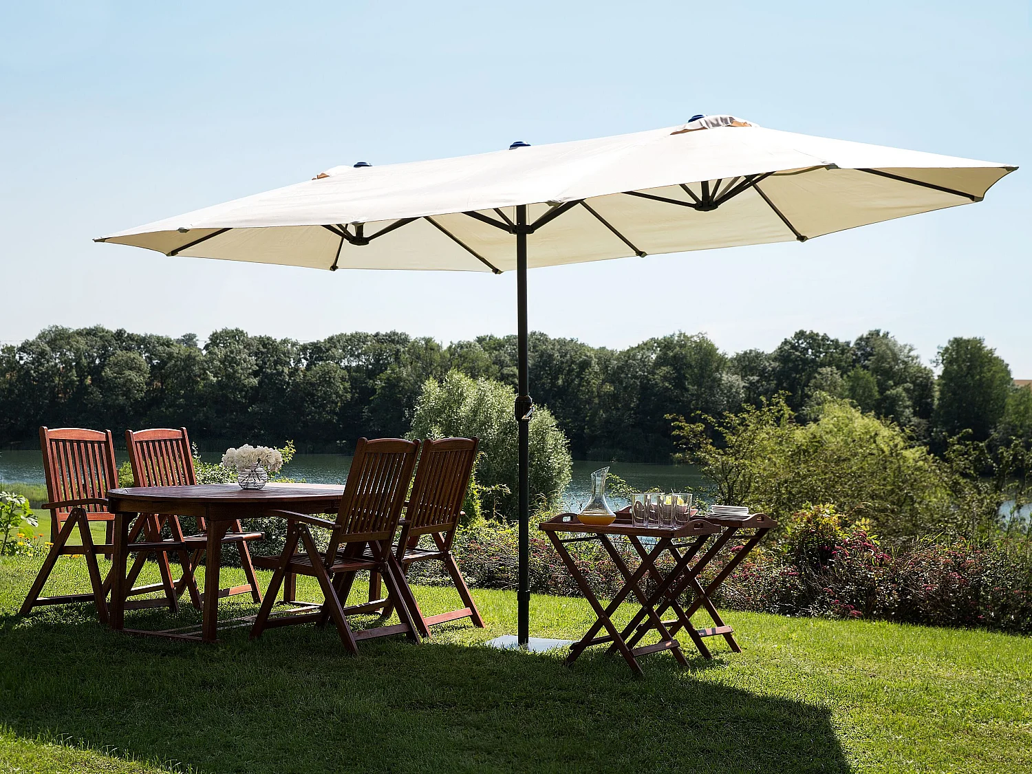 Patio Parasol 460 cm SIBILLA Beige