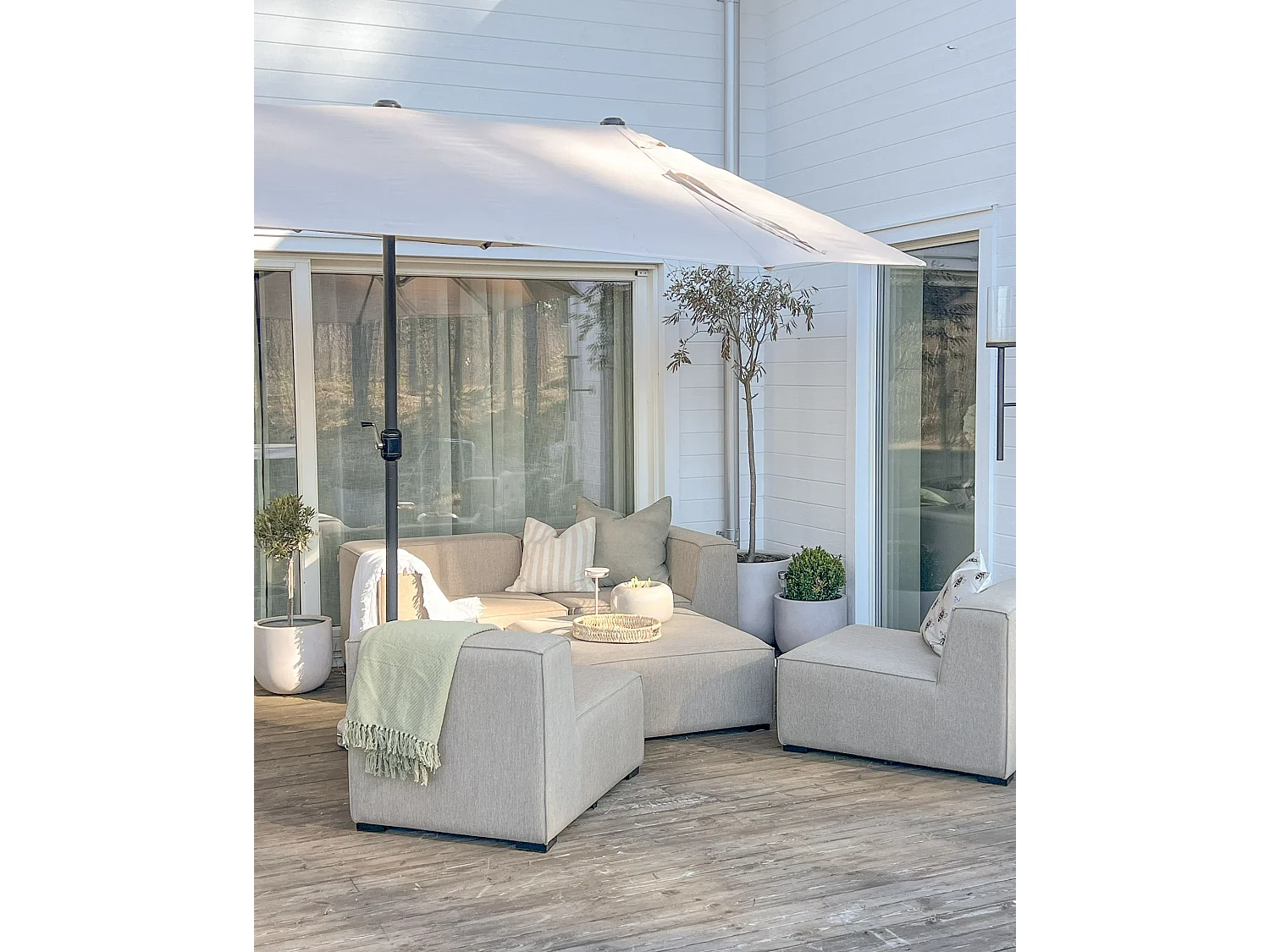 Ombrellone da giardino 460 cm SIBILLA Beige