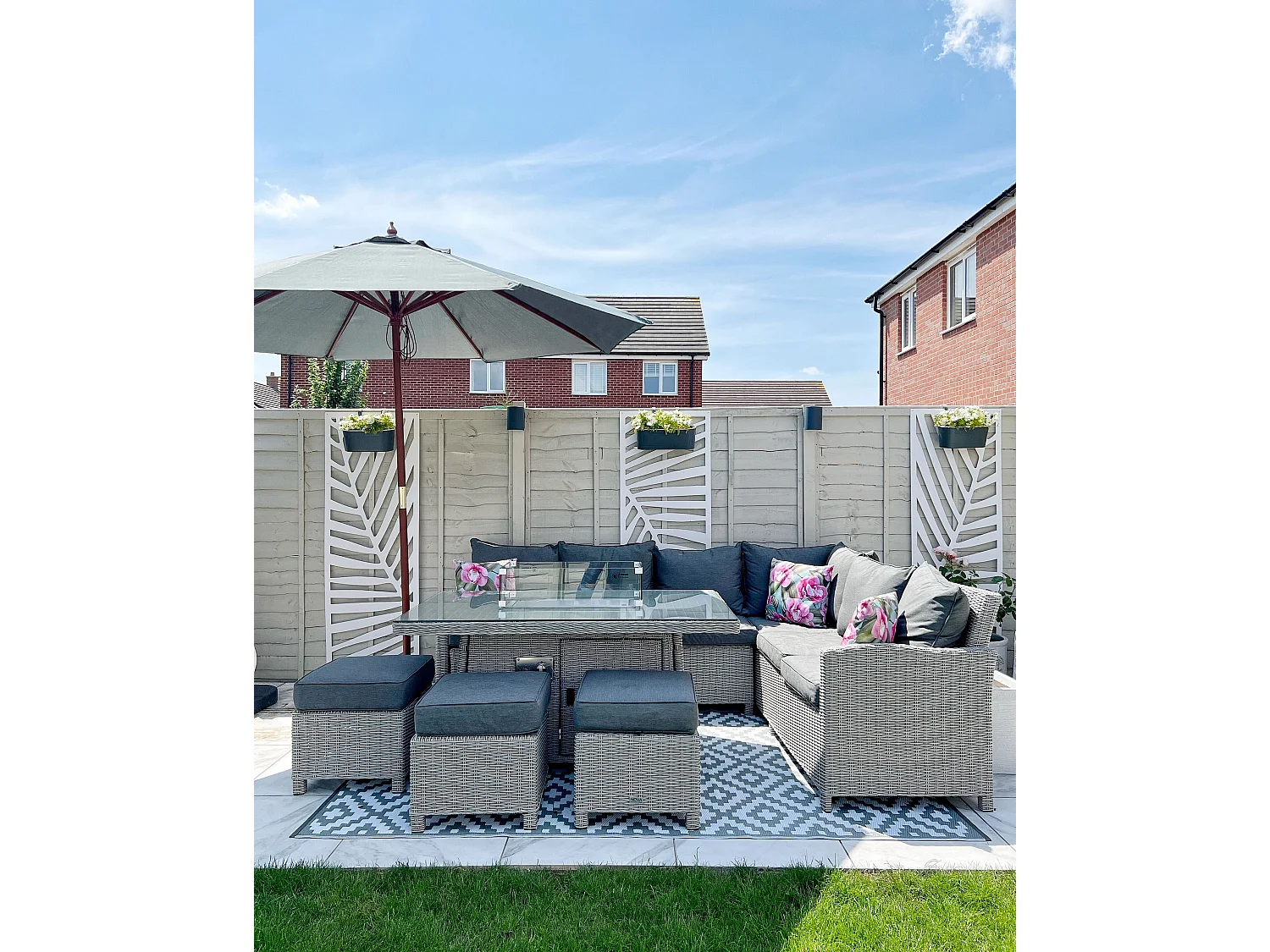 Sonnenschirm Dunkelgrau Polyester/Birkenholz rund 270 cm Toscana II