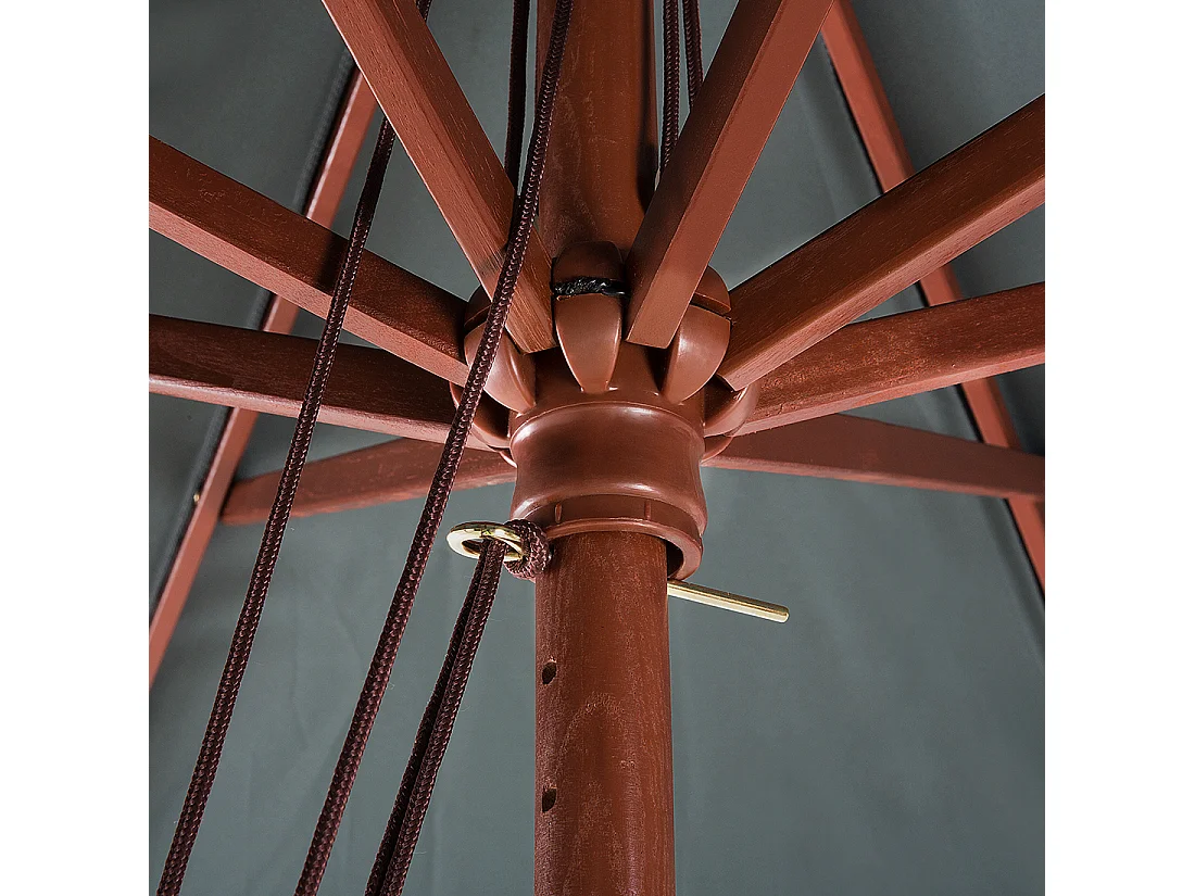 Sonnenschirm Dunkelgrau Polyester/Birkenholz rund 270 cm Toscana II