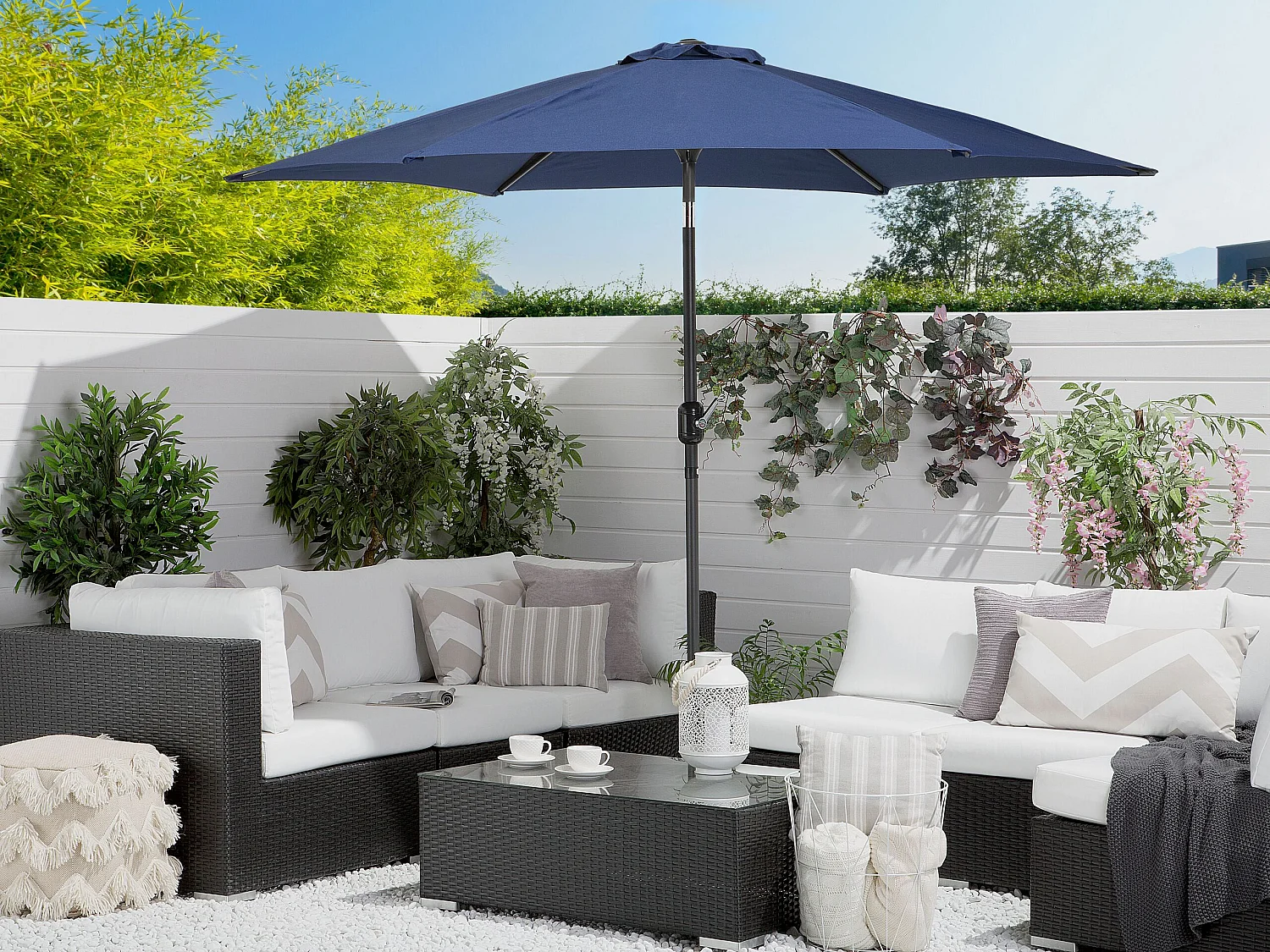 Parasol de jardin 270 cm VARESE Bleu marine