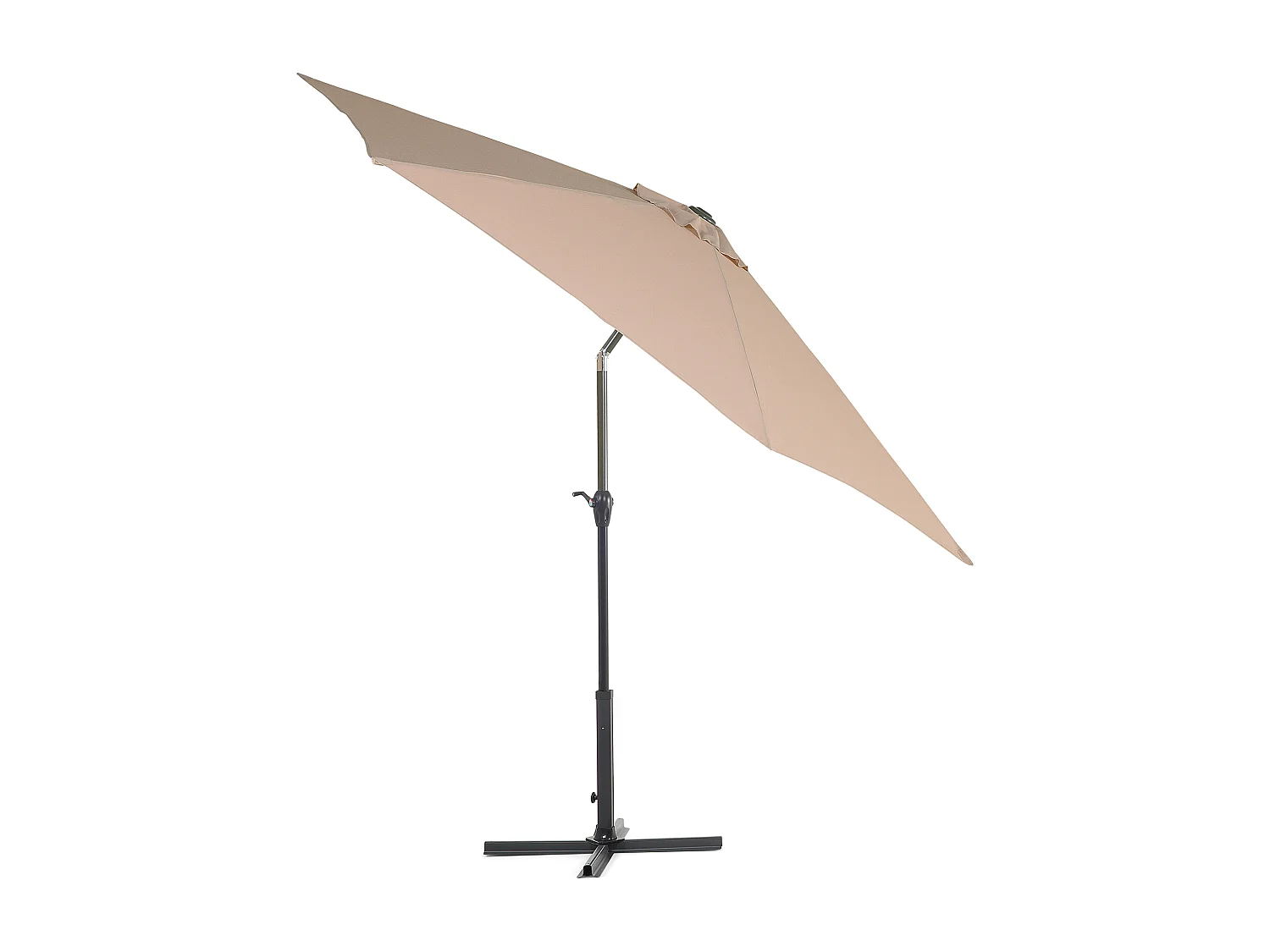 Moderner Sonnenschirm Polyester Aluminium mit Kurbel dia. 270cm sandbeige Varese