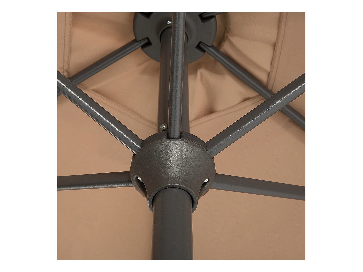 Moderner Sonnenschirm Polyester Aluminium mit Kurbel dia. 270cm sandbeige Varese