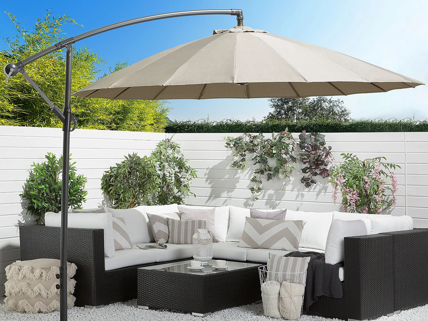 Parasol déporté 268 cm CALABRIA II Beige sable