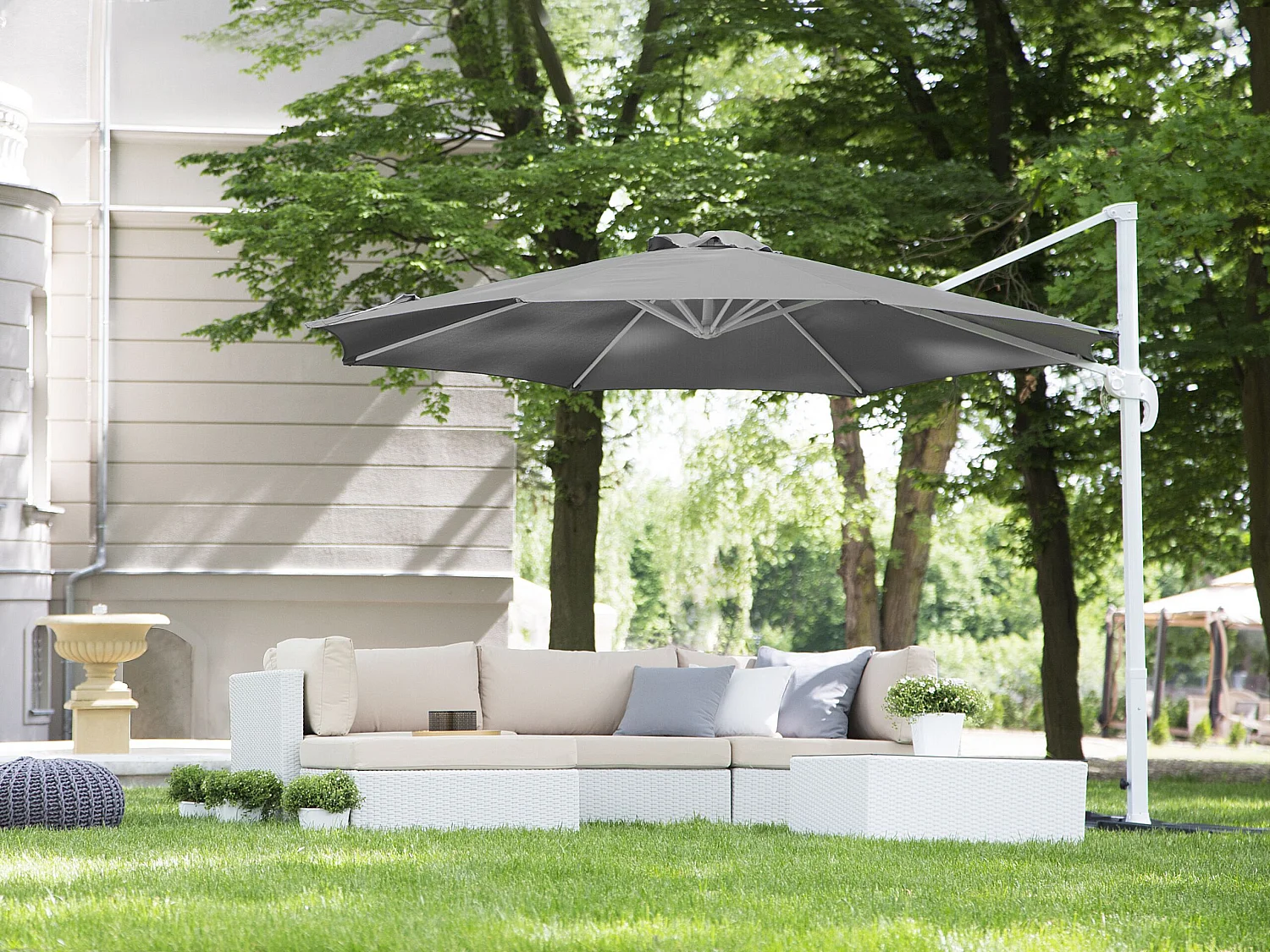 Cantilever parasol 300 cm SAVONA Grijs Donkergrijs
