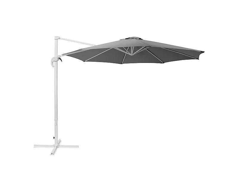 Parasol déporté 300 cm SAVONA Gris foncé Gris