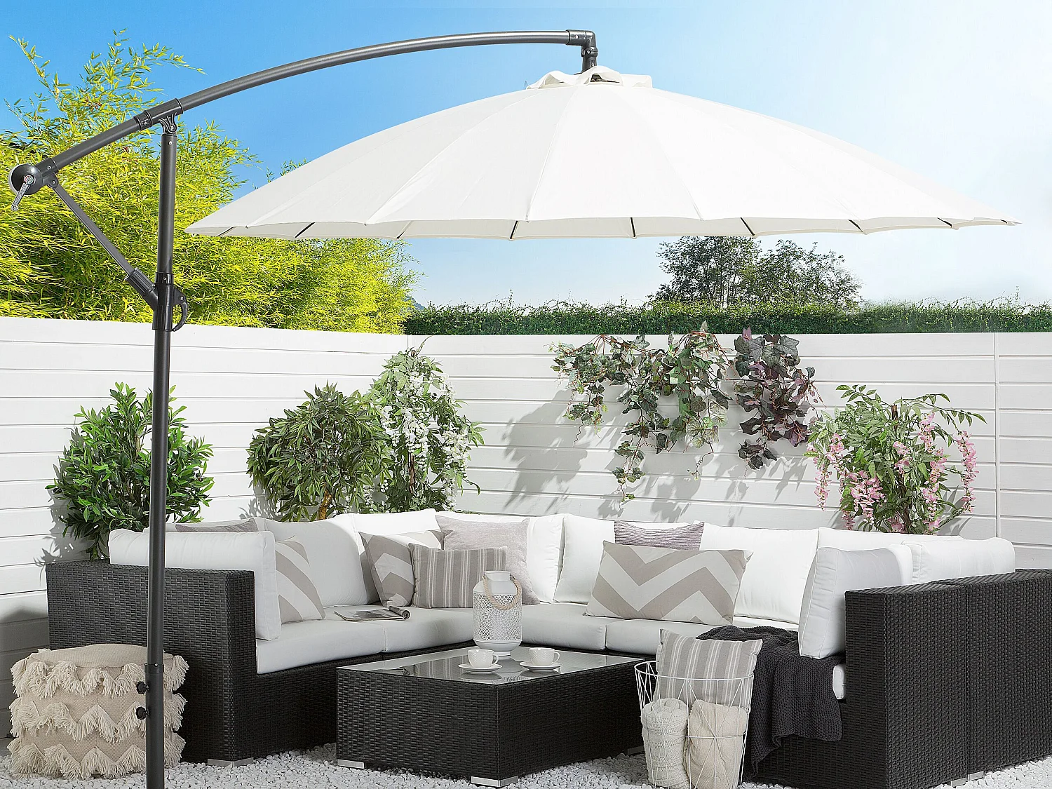 Cantilever parasol 268 cm CALABRIA II Lichtbeige