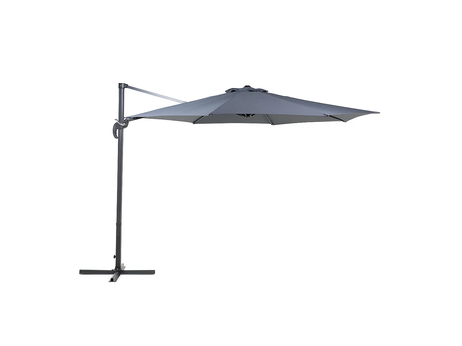 Parasol déporté 300 cm SAVONA Gris foncé Gris