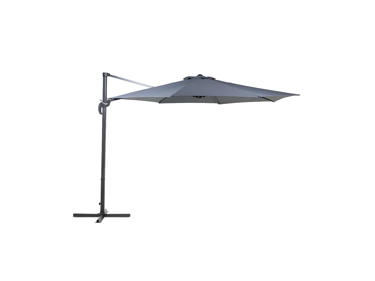 Parasol déporté 300 cm SAVONA Gris foncé Gris