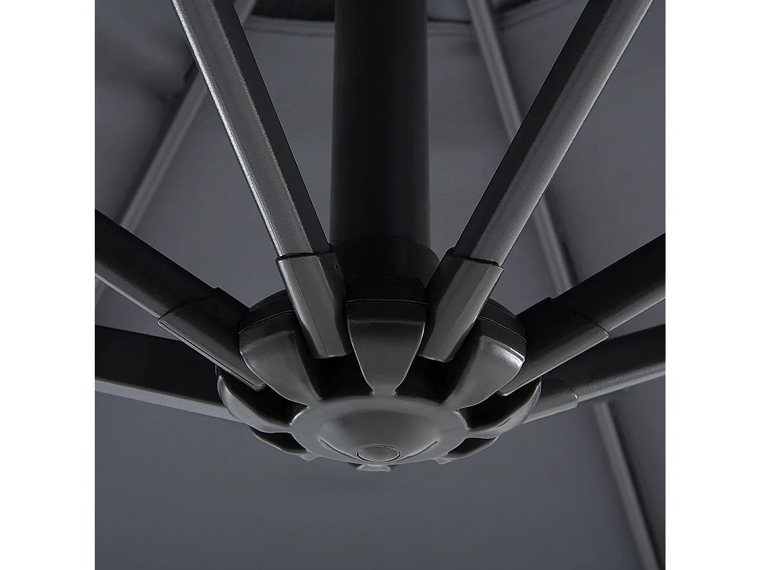 Parasol déporté 300 cm SAVONA Gris foncé Gris