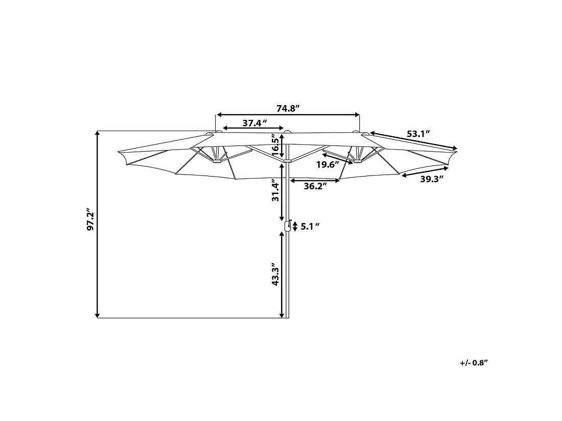 Parasol 460 cm SIBILLA Beige