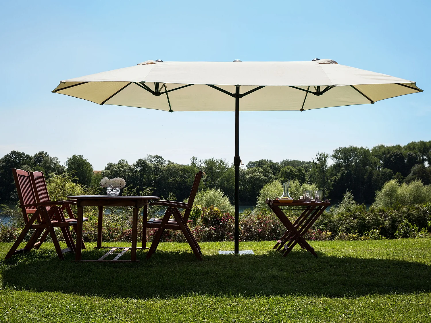 Parasol de jardin 460 cm SIBILLA Beige