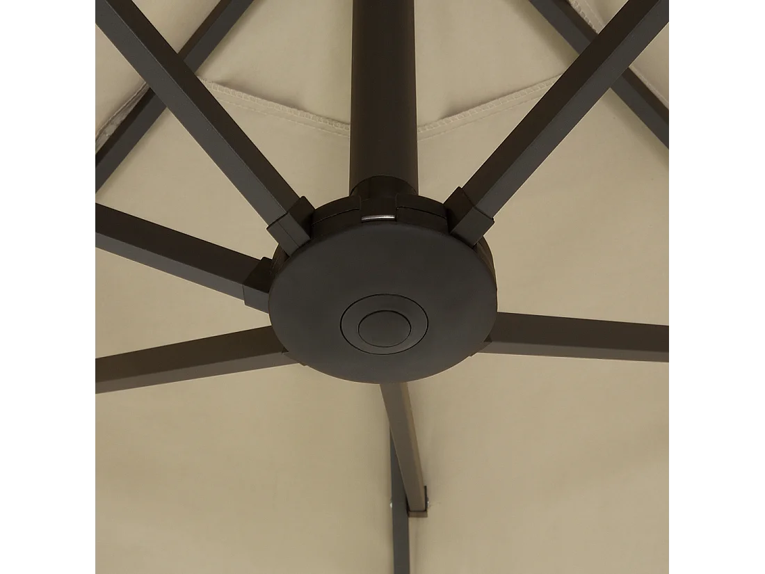 Doppelsonnenschirm Aluminium 270 x 460 x 247 cm Stoffbezug beige taupe Sibilla