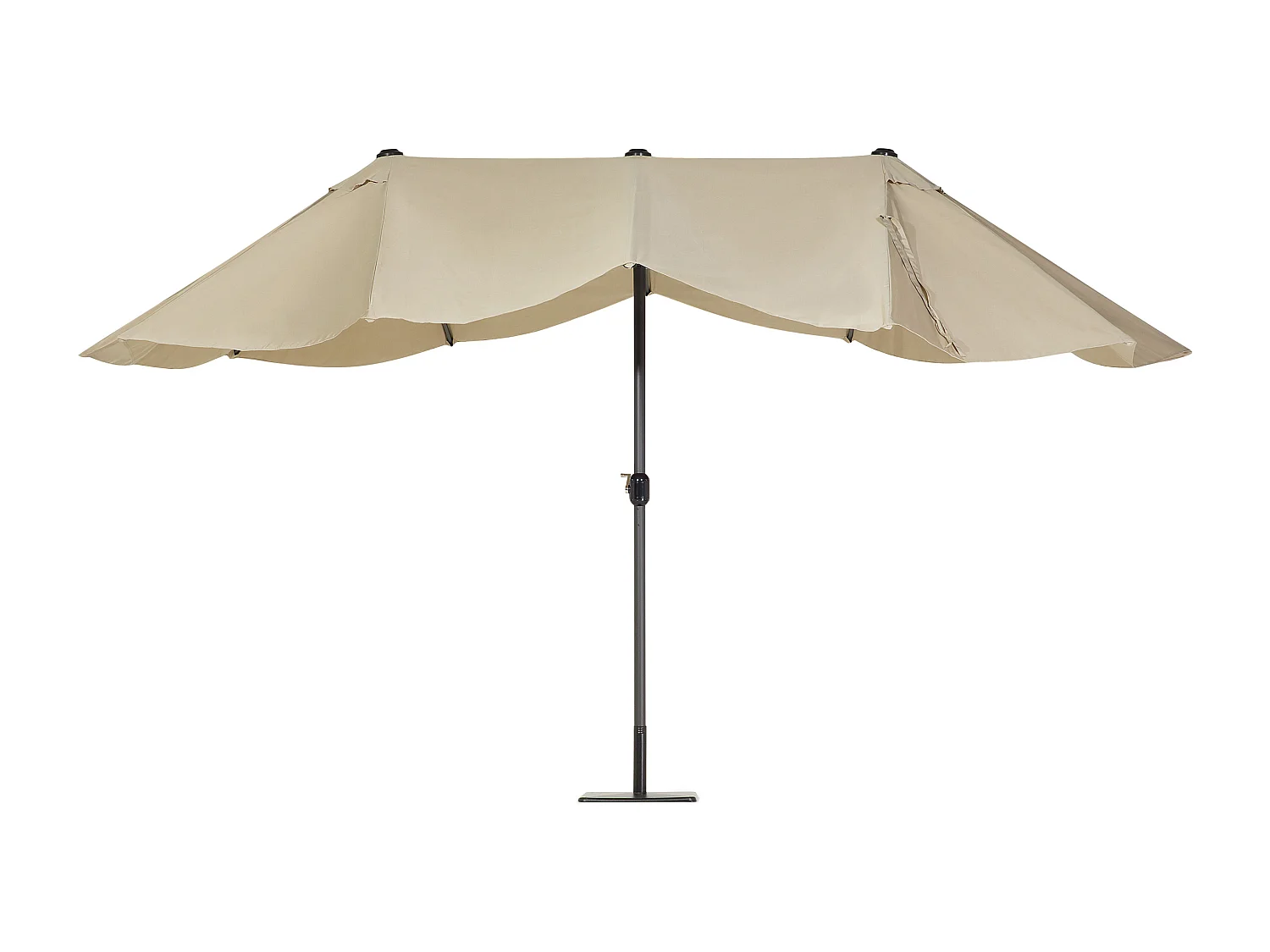 Doppelsonnenschirm Aluminium 270 x 460 x 247 cm Stoffbezug beige taupe Sibilla