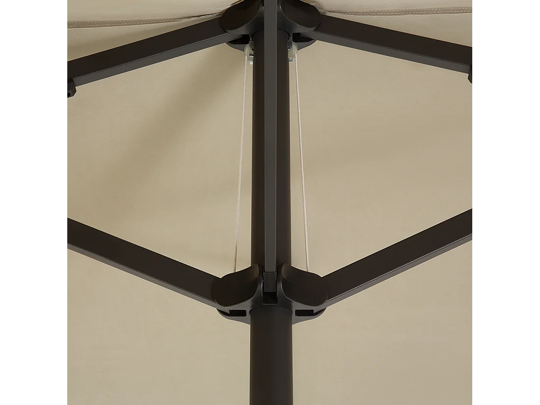 Doppelsonnenschirm Aluminium 270 x 460 x 247 cm Stoffbezug beige taupe Sibilla