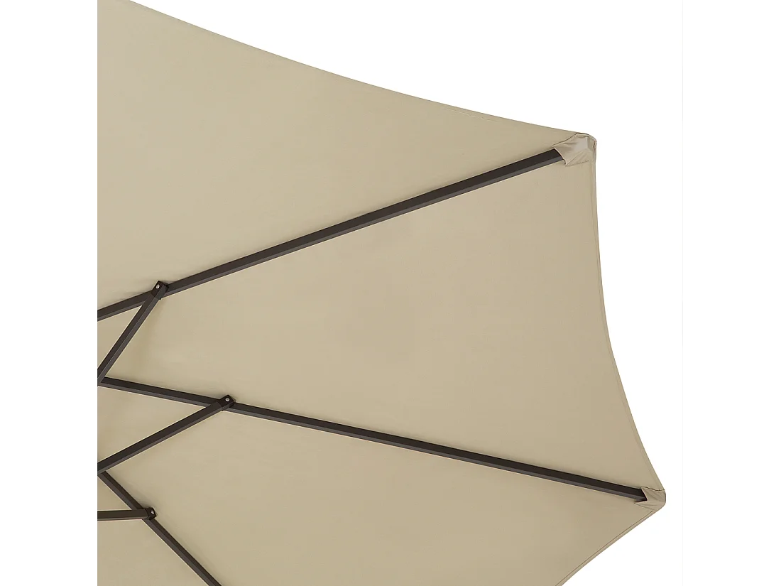 Doppelsonnenschirm Aluminium 270 x 460 x 247 cm Stoffbezug beige taupe Sibilla