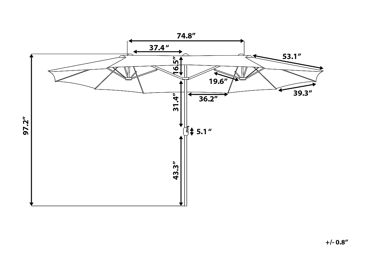 Parasol de jardin 460 cm SIBILLA Beige