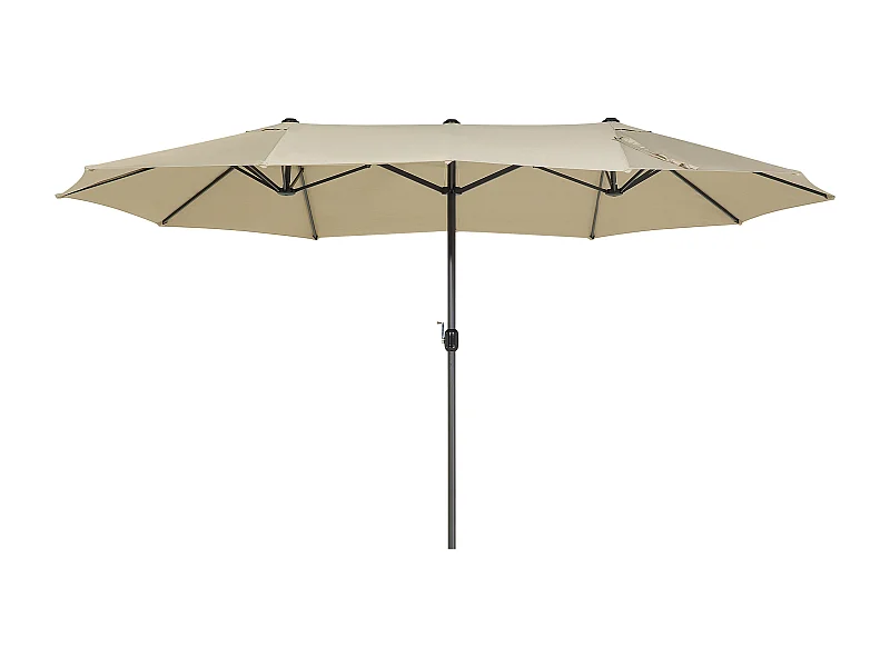 Doppelsonnenschirm Aluminium 270 x 460 x 247 cm Stoffbezug beige taupe Sibilla