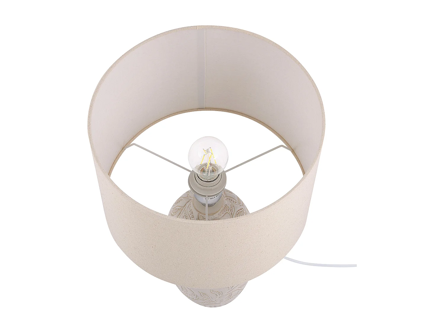 Lampe à poser SALZA Céramique Beige