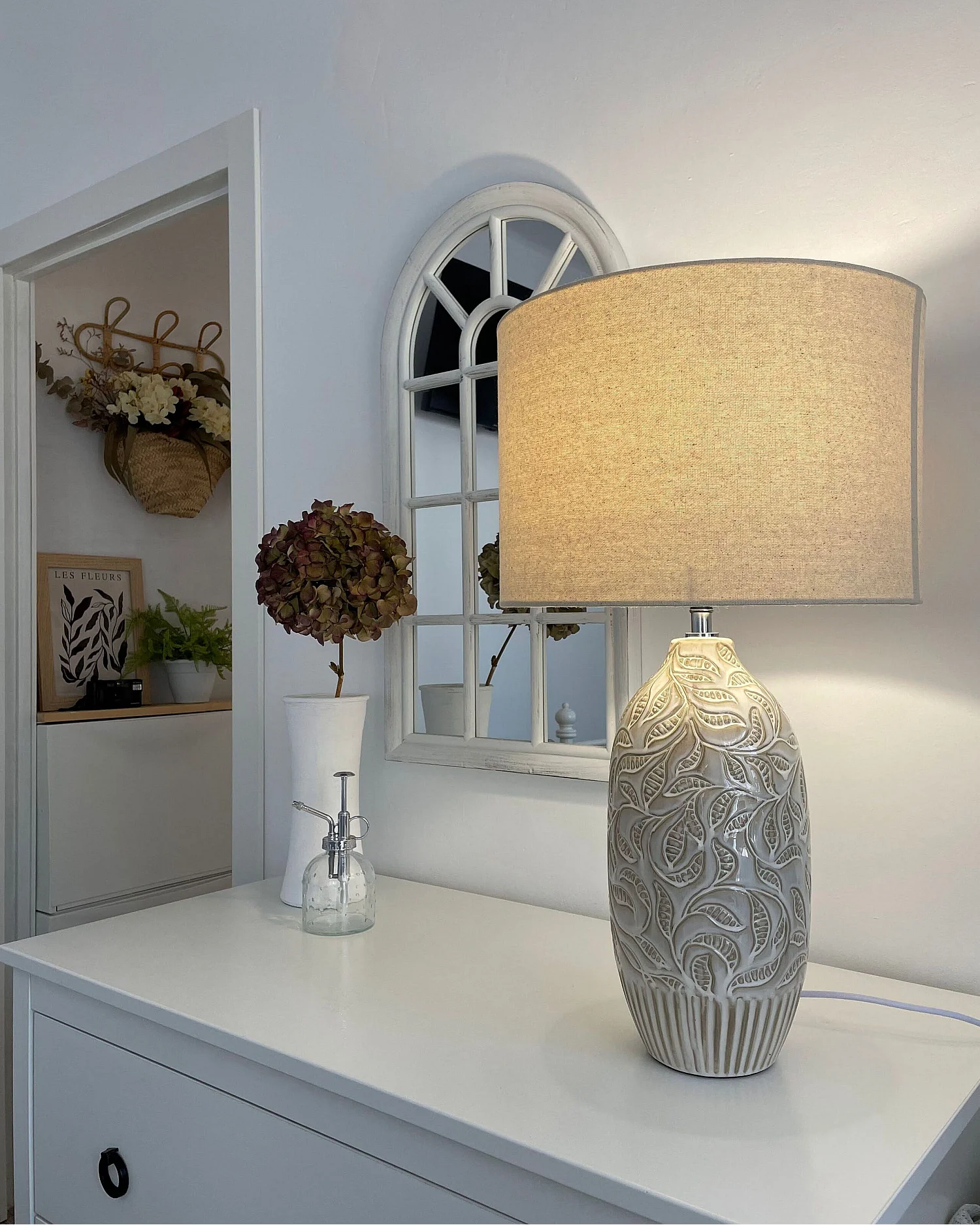 Lampe à poser SALZA Céramique Beige