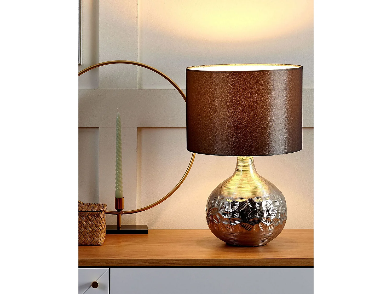 Lampe à poser YAKIMA Porcelaine Gris