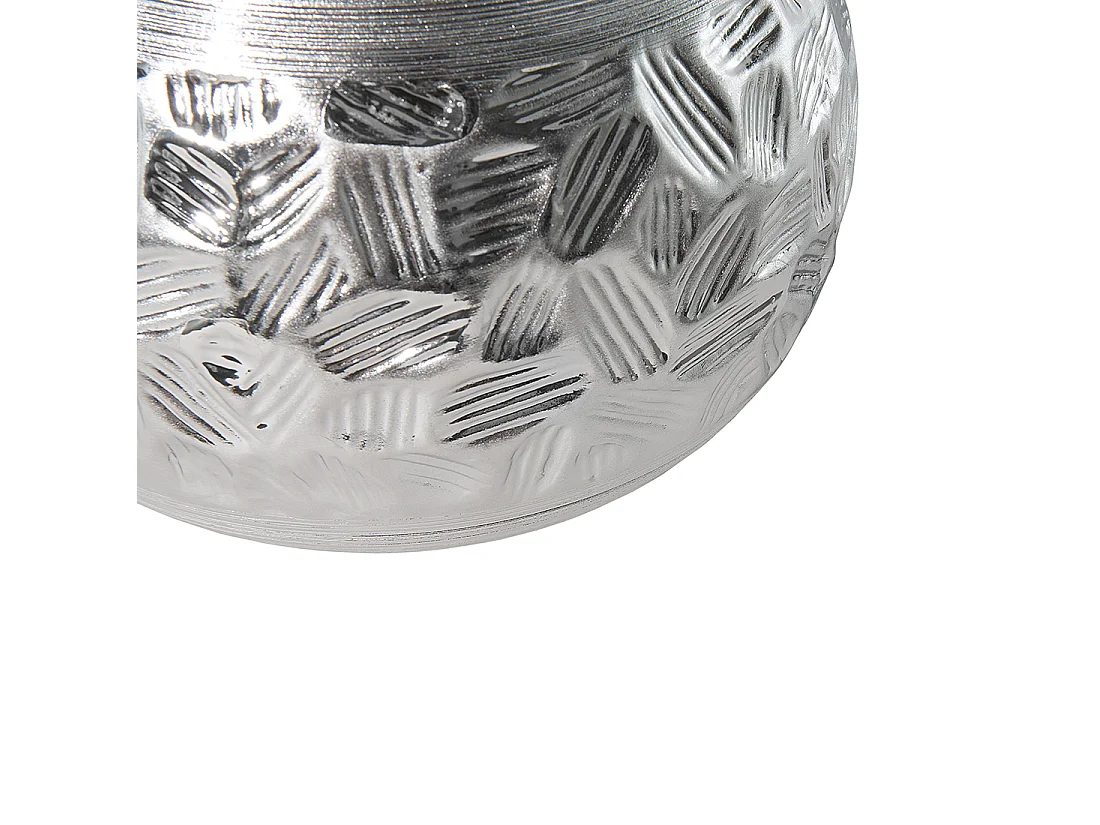 Tischlampe im orientalischen Stil Kunstseide/Metall grau/silber Yakima