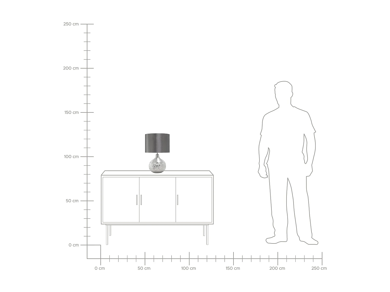 Candeeiro de mesa YAKIMA Porcelana Cinzento