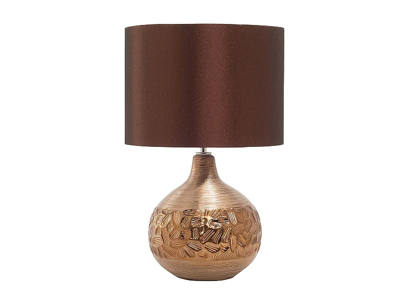 Tischlampe im orientalischen Stil Kunstseide/Metall braun/kupfer Yakima
