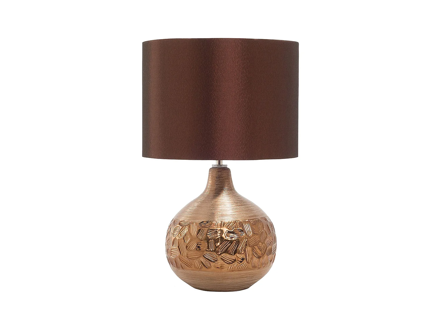 Tischlampe im orientalischen Stil Kunstseide/Metall braun/kupfer Yakima