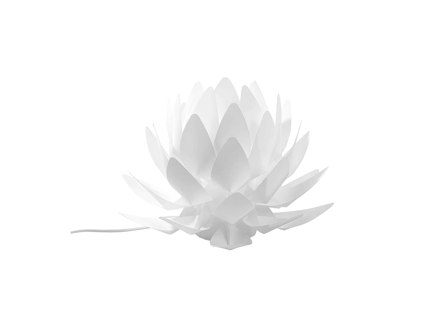 Originelle Tischlampe Blumen-Motiv Kunststoff weiß Musone